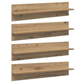 Estanterías de pared 4 pcs Roble artesanal 80 x 11,5 x 18 cm en Estanterías | Comprar online en Foru.es