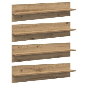 Estanterías de pared 4 pcs Roble artesanal 80 x 11,5 x 18 cm en Estanterías | Comprar online en Foru.es