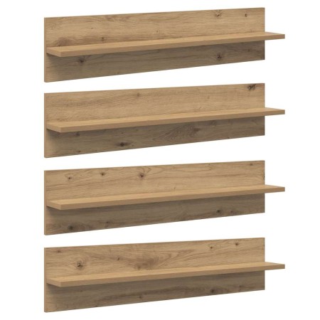 Estanterías de pared 4 pcs Roble artesanal 80 x 11,5 x 18 cm en Estanterías | Comprar online en Foru.es