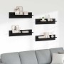 Estanterías de pared 4 pcs Roble Negro 80 x 11,5 x 18 cm en Estanterías | Comprar online en Foru.es