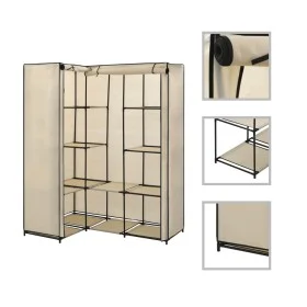 Armario de esquina color crema 130x87x169 cm de vidaXL, Armarios roperos - Ref: Foro24-282451, Precio: 52,05 €, Descuento: %