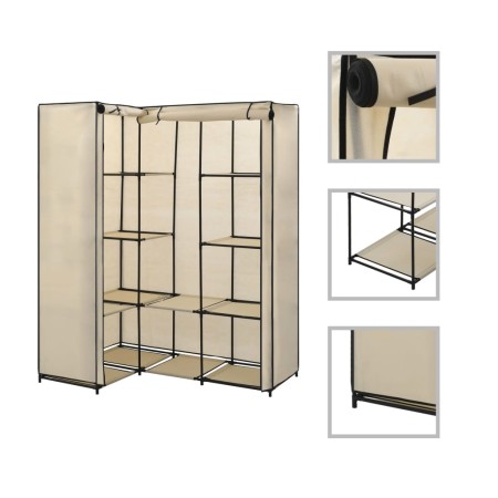 Armario de esquina color crema 130x87x169 cm de vidaXL, Armarios roperos - Ref: Foro24-282451, Precio: 51,01 €, Descuento: %