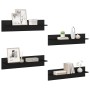 Estanterías de pared 4 pcs Roble Negro 80 x 11,5 x 18 cm en Estanterías | Comprar online en Foru.es
