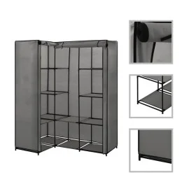 Armario de esquina gris 130x87x169 cm de vidaXL, Armarios roperos - Ref: Foro24-282452, Precio: 56,16 €, Descuento: %