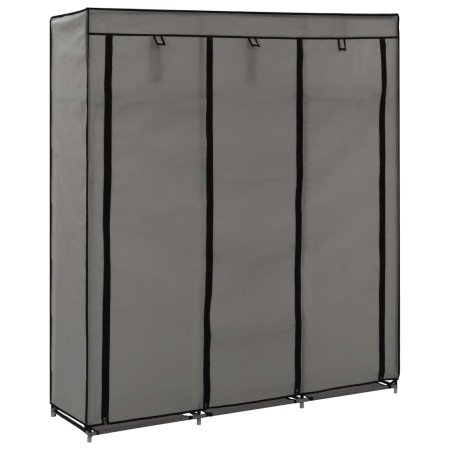 Armario con compartimentos y varillas tela gris 150x45x175 cm de vidaXL, Armarios roperos - Ref: Foro24-282456, Precio: 44,64...