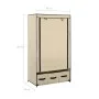 Armario de tela color crema 87x49x159 cm de vidaXL, Armarios roperos - Ref: Foro24-282459, Precio: 47,88 €, Descuento: %