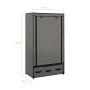 Armario de tela gris 87x49x159 cm de vidaXL, Armarios roperos - Ref: Foro24-282460, Precio: 50,97 €, Descuento: %