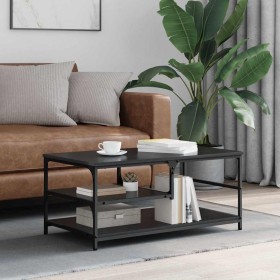 Mesa de Café Roble Negro 90 x 49 x 40 cm Madera contrachapada en Mesas de centro | Comprar online en Foru.es