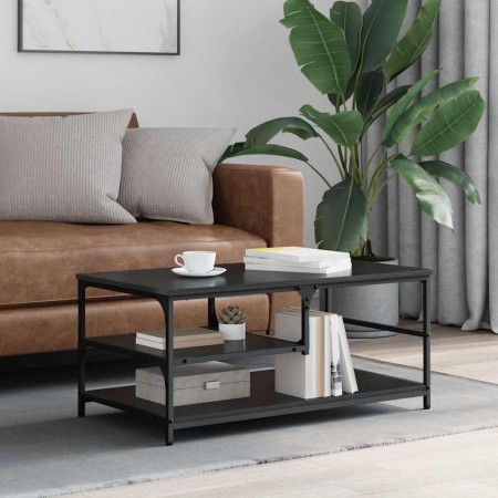 Mesa de Café Roble Negro 90 x 49 x 40 cm Madera contrachapada en Mesas de centro | Comprar online en Foru.es