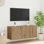 Mueble de TV Montado en la Pared Roble artesanal en Muebles TV | Comprar online en Foru.es