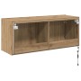 Mueble de TV Montado en la Pared Roble artesanal en Muebles TV | Comprar online en Foru.es
