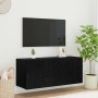 Mueble de TV Montado en la Pared Roble Negro 100 x 35 x 41 cm en Muebles TV | Comprar online en Foru.es