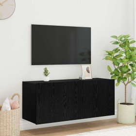 Mueble de TV Montado en la Pared Roble Negro 100 x 35 x 41 cm en Muebles TV | Comprar online en Foru.es
