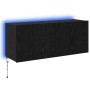 Mueble de TV Montado en la Pared Roble Negro 100 x 35 x 41 cm en Muebles TV | Comprar online en Foru.es