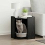 Cubículo para caja de arena de gato Roble Negro 42 x 42 x 51 cm en Mobiliario para gatos | Comprar online en Foru.es