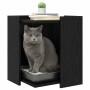 Cubículo para caja de arena de gato Roble Negro 42 x 42 x 51 cm en Mobiliario para gatos | Comprar online en Foru.es