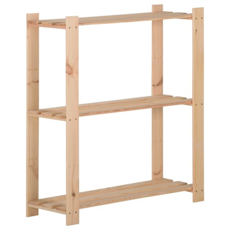 Estantería de 3 niveles madera pino maciza 80x28,5x90 cm de vidaXL, Estanterías industriales - Ref: Foro24-327321, Precio: 36...