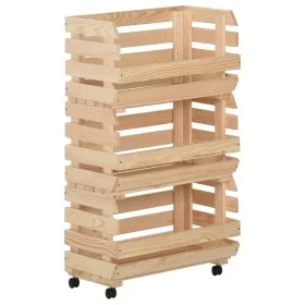 Gemüsewagen aus massivem Zirbenholz 37x30x80 cm von vidaXL, Küchen- und Speisewagen - Ref: Foro24-327325, Preis: 62,34 €, Rab...