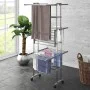 Tendedero de 3 niveles con ruedas plateado 60x70x129 cm de vidaXL, Tendederos y perchas - Ref: Foro24-344376, Precio: 85,41 €...