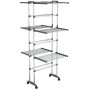 Tendedero de 3 niveles con ruedas plateado 60x70x129 cm de vidaXL, Tendederos y perchas - Ref: Foro24-344376, Precio: 86,59 €...