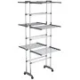 Tendedero de 3 niveles con ruedas plateado 60x70x129 cm de vidaXL, Tendederos y perchas - Ref: Foro24-344376, Precio: 85,41 €...