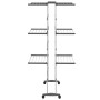 Tendedero de 3 niveles con ruedas plateado 60x70x129 cm de vidaXL, Tendederos y perchas - Ref: Foro24-344376, Precio: 86,59 €...