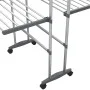 Tendedero de 3 niveles con ruedas plateado 60x70x129 cm de vidaXL, Tendederos y perchas - Ref: Foro24-344376, Precio: 85,41 €...