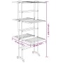 Tendedero de 3 niveles con ruedas plateado 60x70x129 cm de vidaXL, Tendederos y perchas - Ref: Foro24-344376, Precio: 86,59 €...