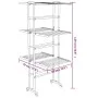 Tendedero de 3 niveles con ruedas plateado 60x70x129 cm de vidaXL, Tendederos y perchas - Ref: Foro24-344376, Precio: 85,41 €...