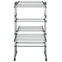 Tendedero de 2 niveles con ruedas plateado 60x70x106 cm de vidaXL, Tendederos y perchas - Ref: Foro24-344377, Precio: 69,12 €...