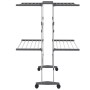 Tendedero de 2 niveles con ruedas plateado 60x70x106 cm de vidaXL, Tendederos y perchas - Ref: Foro24-344377, Precio: 69,12 €...