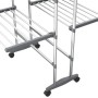 Tendedero de 2 niveles con ruedas plateado 60x70x106 cm de vidaXL, Tendederos y perchas - Ref: Foro24-344377, Precio: 69,12 €...