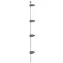 Estantería esquina ducha telescópica 4 estantes aluminio plata de vidaXL, Monturas para accesorios de baño - Ref: Foro24-3443...