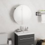 Armario de baño con espejo redondo y LED gris 40x40x17,5 cm de vidaXL, Tocadores de baño - Ref: Foro24-345581, Precio: 109,59...