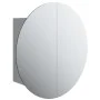 Armario de baño con espejo redondo y LED gris 40x40x17,5 cm de vidaXL, Tocadores de baño - Ref: Foro24-345581, Precio: 108,00...