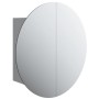 Armario de baño con espejo redondo y LED gris 40x40x17,5 cm de vidaXL, Tocadores de baño - Ref: Foro24-345581, Precio: 109,59...