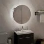 Armario de baño con espejo redondo y LED gris 40x40x17,5 cm de vidaXL, Tocadores de baño - Ref: Foro24-345581, Precio: 108,00...