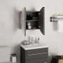 Armario de baño con espejo redondo y LED gris 40x40x17,5 cm de vidaXL, Tocadores de baño - Ref: Foro24-345581, Precio: 108,00...