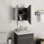 Armario de baño con espejo redondo y LED gris 40x40x17,5 cm de vidaXL, Tocadores de baño - Ref: Foro24-345581, Precio: 109,59...