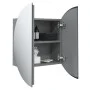 Armario de baño con espejo redondo y LED gris 40x40x17,5 cm de vidaXL, Tocadores de baño - Ref: Foro24-345581, Precio: 108,00...
