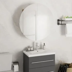 Armario de baño con espejo redondo y LED roble 47x47x17,5 cm de vidaXL, Tocadores de baño - Ref: Foro24-345586, Precio: 168,0...