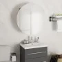 Armario de baño con espejo redondo y LED roble 47x47x17,5 cm de vidaXL, Tocadores de baño - Ref: Foro24-345586, Precio: 168,0...