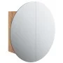 Armario de baño con espejo redondo y LED roble 47x47x17,5 cm de vidaXL, Tocadores de baño - Ref: Foro24-345586, Precio: 168,0...