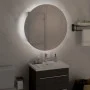 Armario de baño con espejo redondo y LED roble 47x47x17,5 cm de vidaXL, Tocadores de baño - Ref: Foro24-345586, Precio: 168,0...