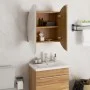 Armario de baño con espejo redondo y LED roble 47x47x17,5 cm de vidaXL, Tocadores de baño - Ref: Foro24-345586, Precio: 168,0...