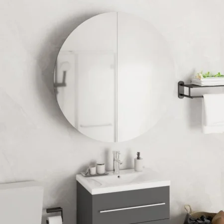 Armario de baño con espejo redondo y LED blanco 54x54x17,5 cm de vidaXL, Tocadores de baño - Ref: Foro24-345587, Precio: 135,...
