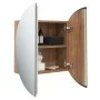 Armario de baño con espejo redondo y LED roble 47x47x17,5 cm de vidaXL, Tocadores de baño - Ref: Foro24-345586, Precio: 168,0...