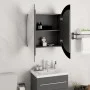 Armario de baño con espejo redondo y LED gris 54x54x17,5 cm de vidaXL, Tocadores de baño - Ref: Foro24-345589, Precio: 127,15...
