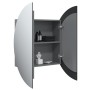 Armario de baño con espejo redondo y LED gris 54x54x17,5 cm de vidaXL, Tocadores de baño - Ref: Foro24-345589, Precio: 129,55...