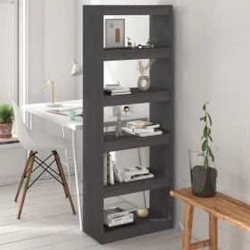 Estantería/divisor de espacios madera pino gris 60x30x167,5 cm de vidaXL, Librerías y estanterías - Ref: Foro24-808175, Preci...